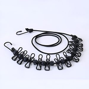 Pārnēsājama ceļojumu un āra veļas aukla ar skavām | HANGCLIP