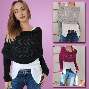 Trikotāžas mežģīnes ar piedurknēm | KNITKA